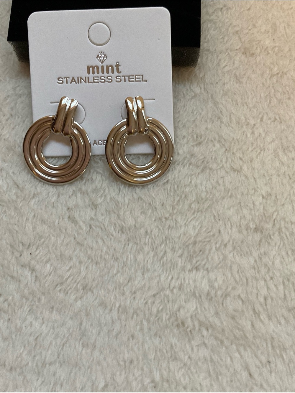 Mint Silver-Tone Interlocking Double Hoop Drop Earrings